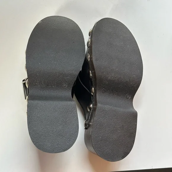 GANNI Studded Leather Clogs - Picture 5 of 6